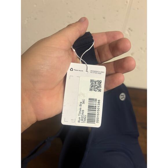 Lululemon Run Times Bra Navy Blue 38C | High Support Athletic Sports Bra NEW - Picture 9 of 9